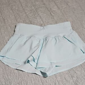 Women’s Light Blue Layered Ruffle Skort with Stretch Waistband